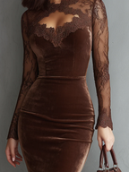 Clara | Keyhole Lace-Sleeve Dress