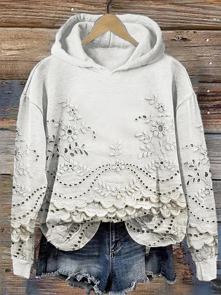 Heather – Floral Eyelet Hoodie