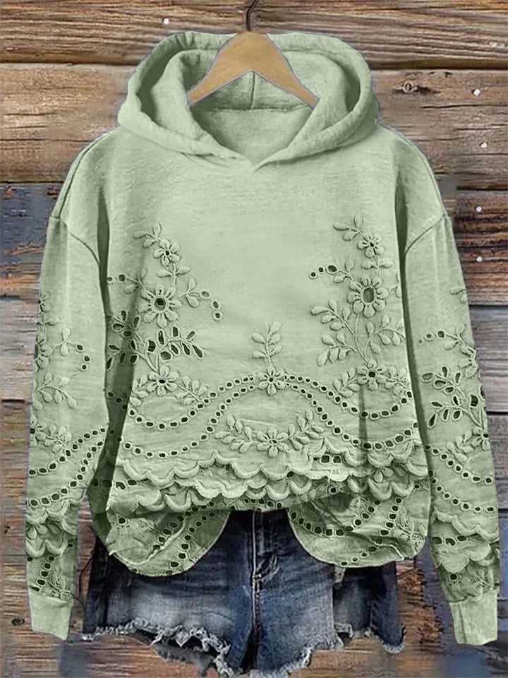 Heather – Floral Eyelet Hoodie