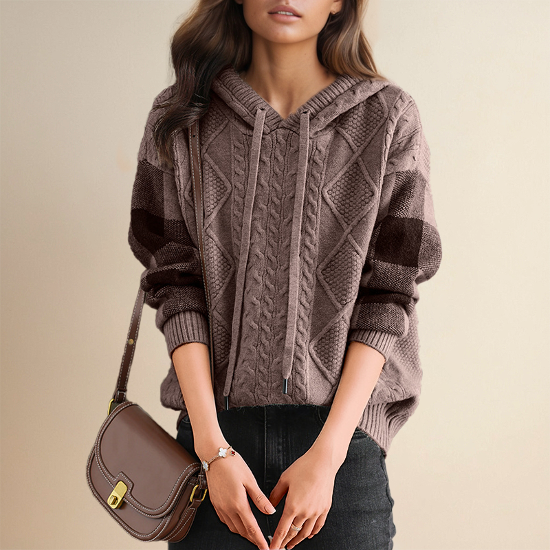 Lauren – Cable-Knit Hoodie Sweater