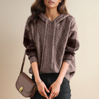 Lauren – Cable-Knit Hoodie Sweater