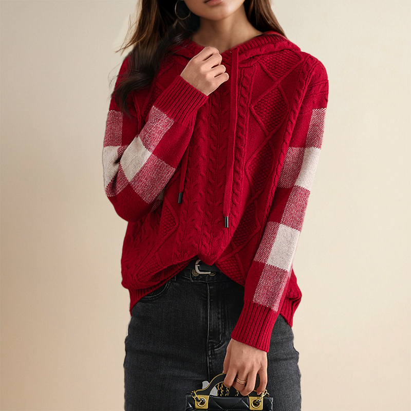 Lauren – Cable-Knit Hoodie Sweater