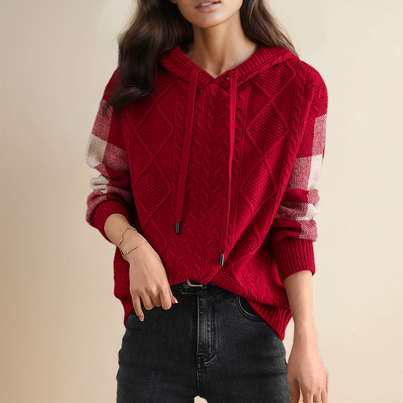 Lauren – Cable-Knit Hoodie Sweater
