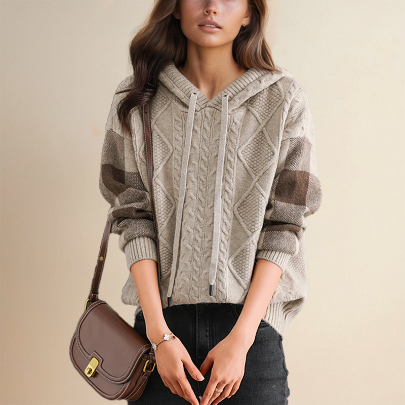 Lauren – Cable-Knit Hoodie Sweater