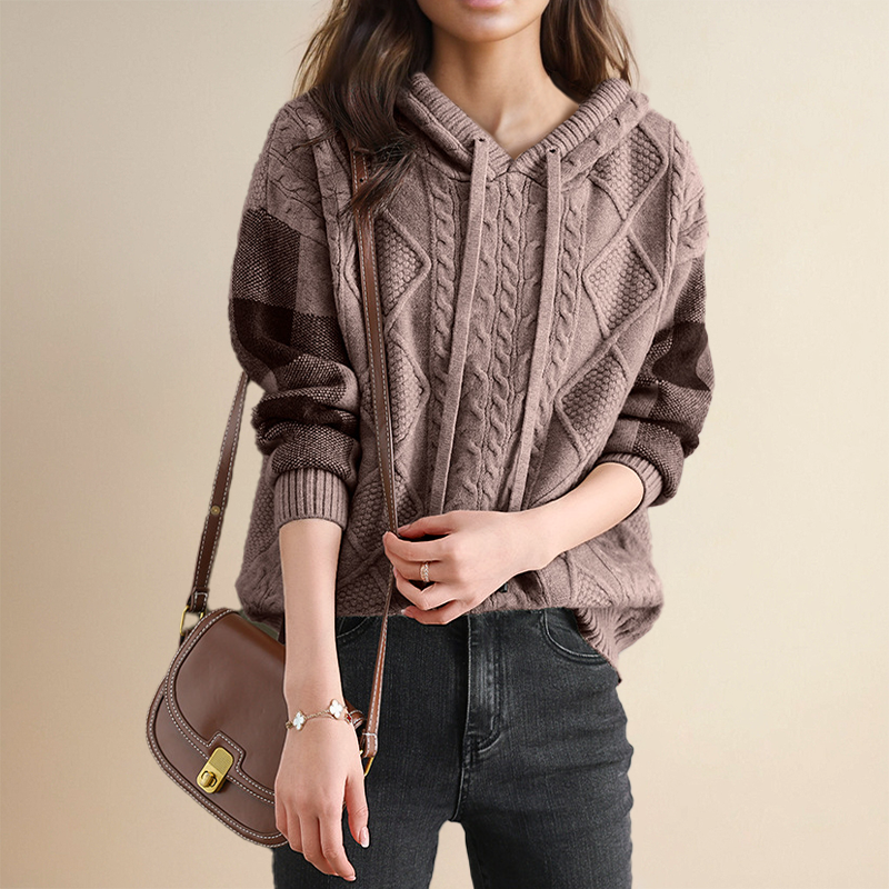 Lauren – Cable-Knit Hoodie Sweater