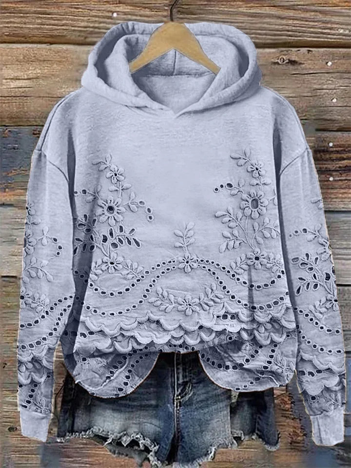 Heather – Floral Eyelet Hoodie