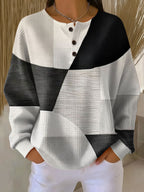Fenna – Black & White Patchwork Sweater
