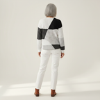 Fenna – Black & White Patchwork Sweater
