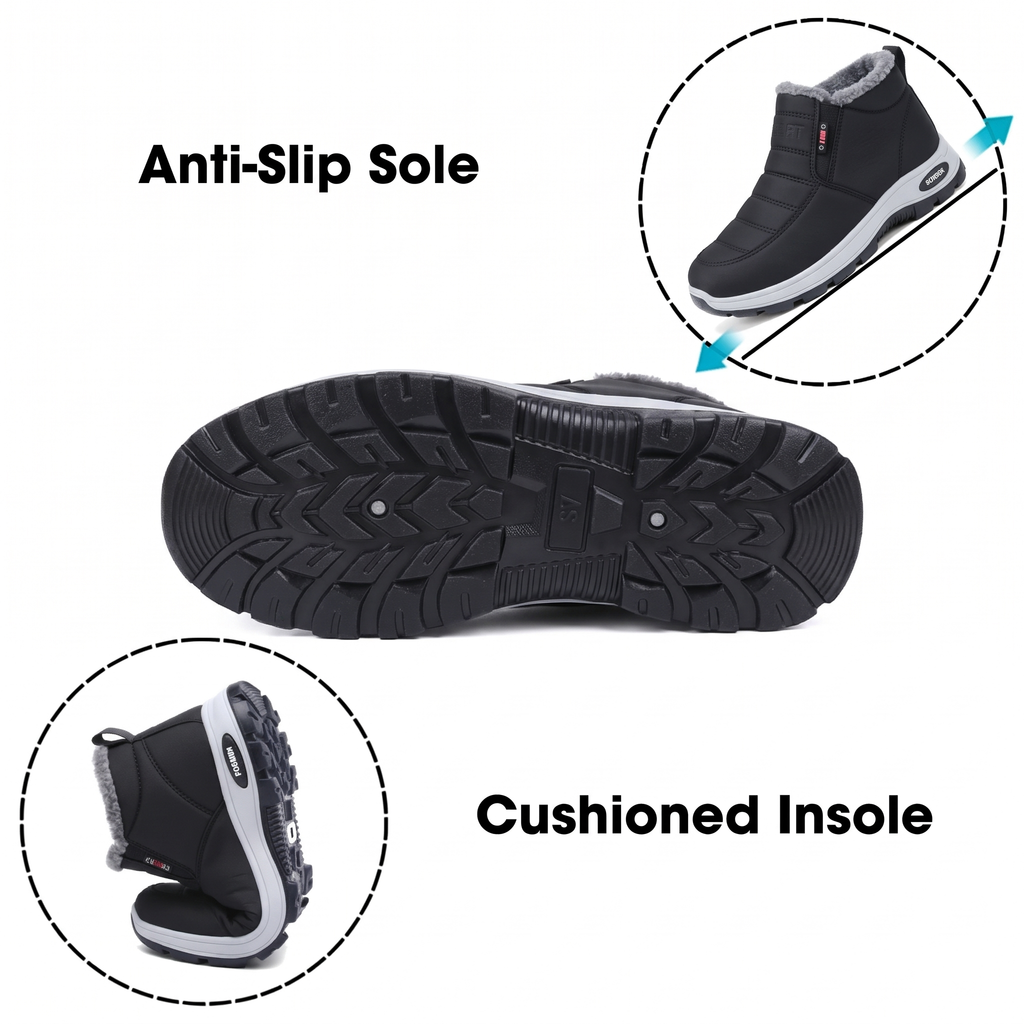 Women’s Quilted Slip-On Black Ankle Boots