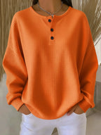 Iris – Solid Colour Waffle-Knit Sweater