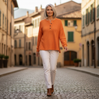 Iris – Solid Colour Waffle-Knit Sweater