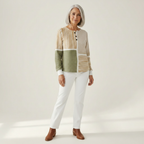 Wendy – Sage & Mustard Patchwork Sweater