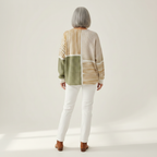 Wendy – Sage & Mustard Patchwork Sweater