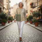 Wendy – Sage & Mustard Patchwork Sweater