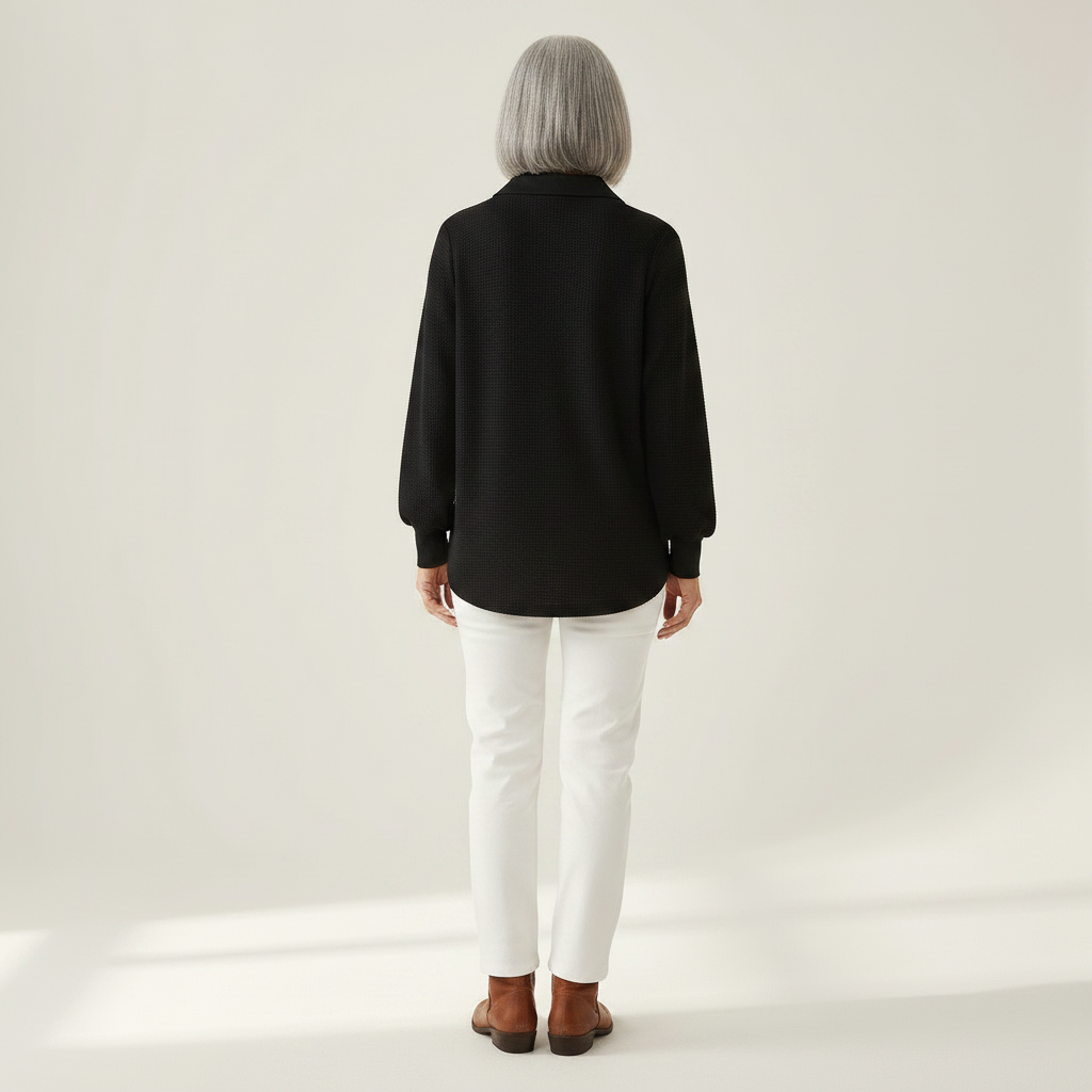 Kathleen – Collared Button Neck Sweater