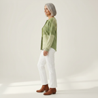 Nienke - Patchworktrui in groentinten