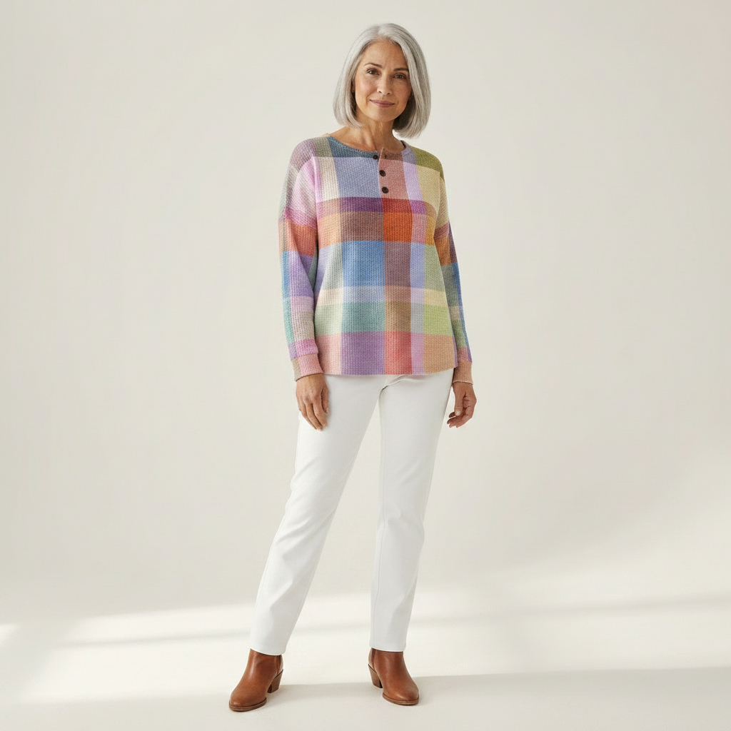 Gail – Pastel Check Sweater
