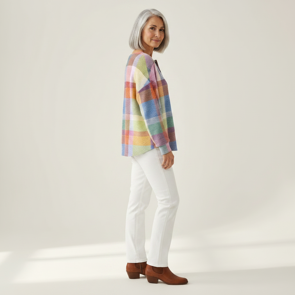 Gail – Pastel Check Sweater