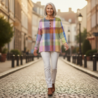 Gail – Pastel Check Sweater