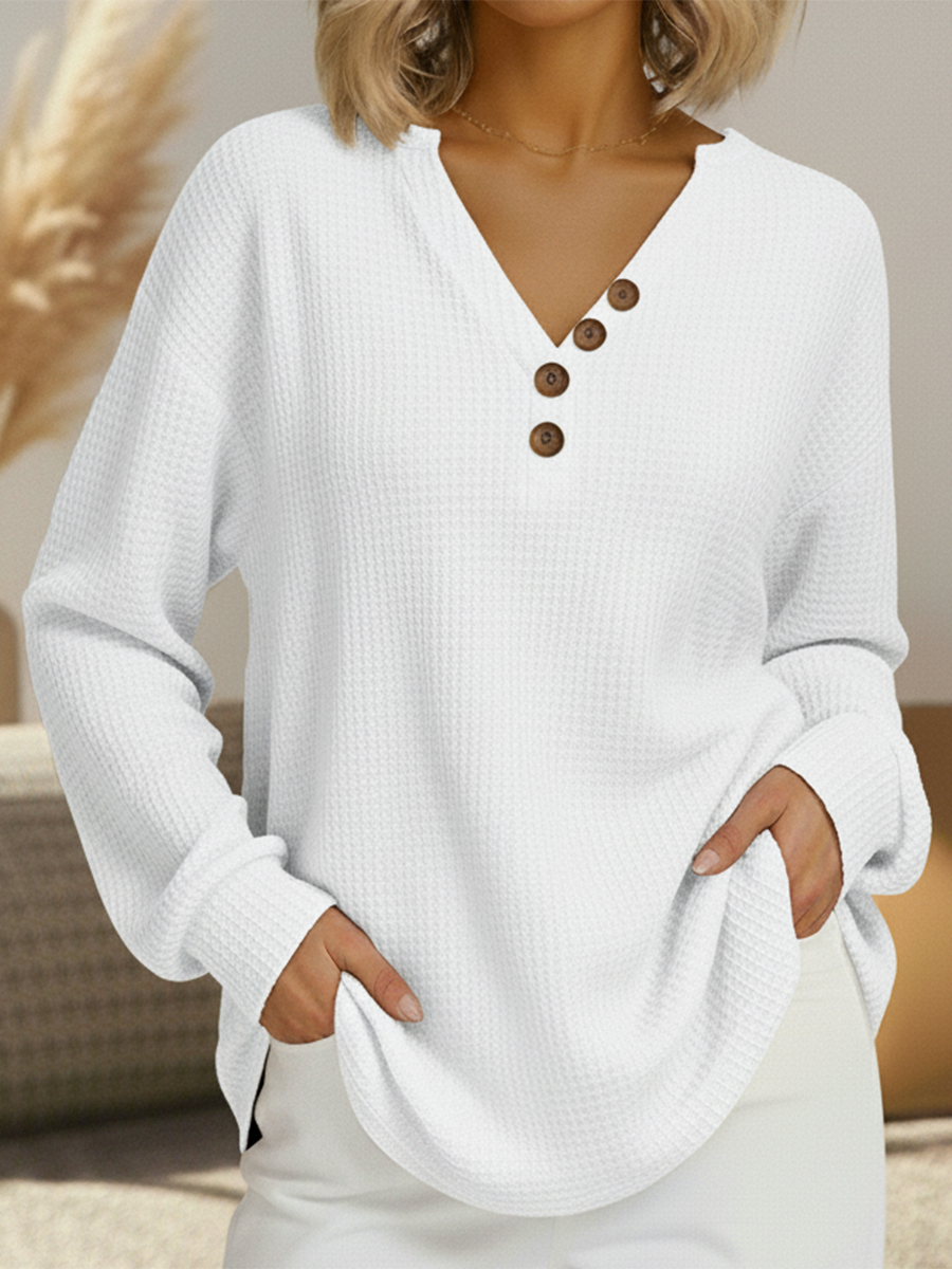 Judith – Buttoned V-Neck Sweater
