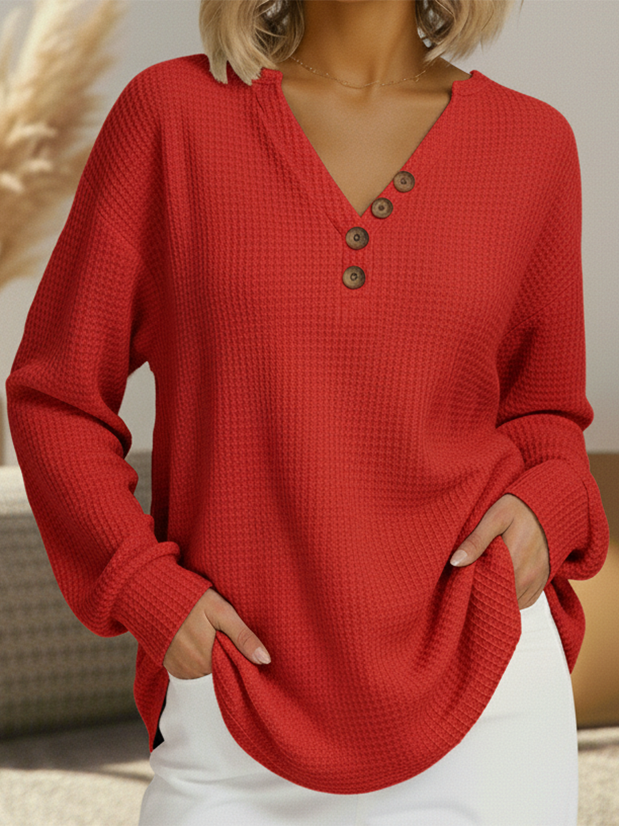 Judith – Buttoned V-Neck Sweater