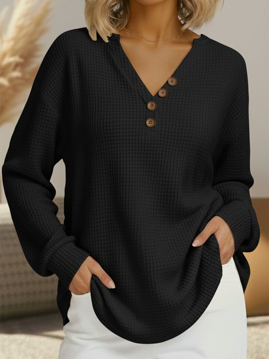 Judith – Buttoned V-Neck Sweater