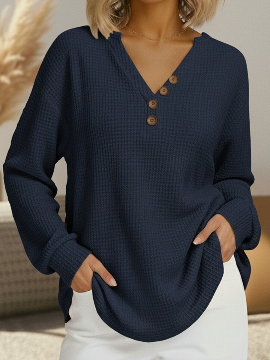 Judith – Buttoned V-Neck Sweater